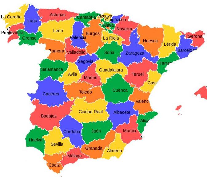 Provncias espanholas.